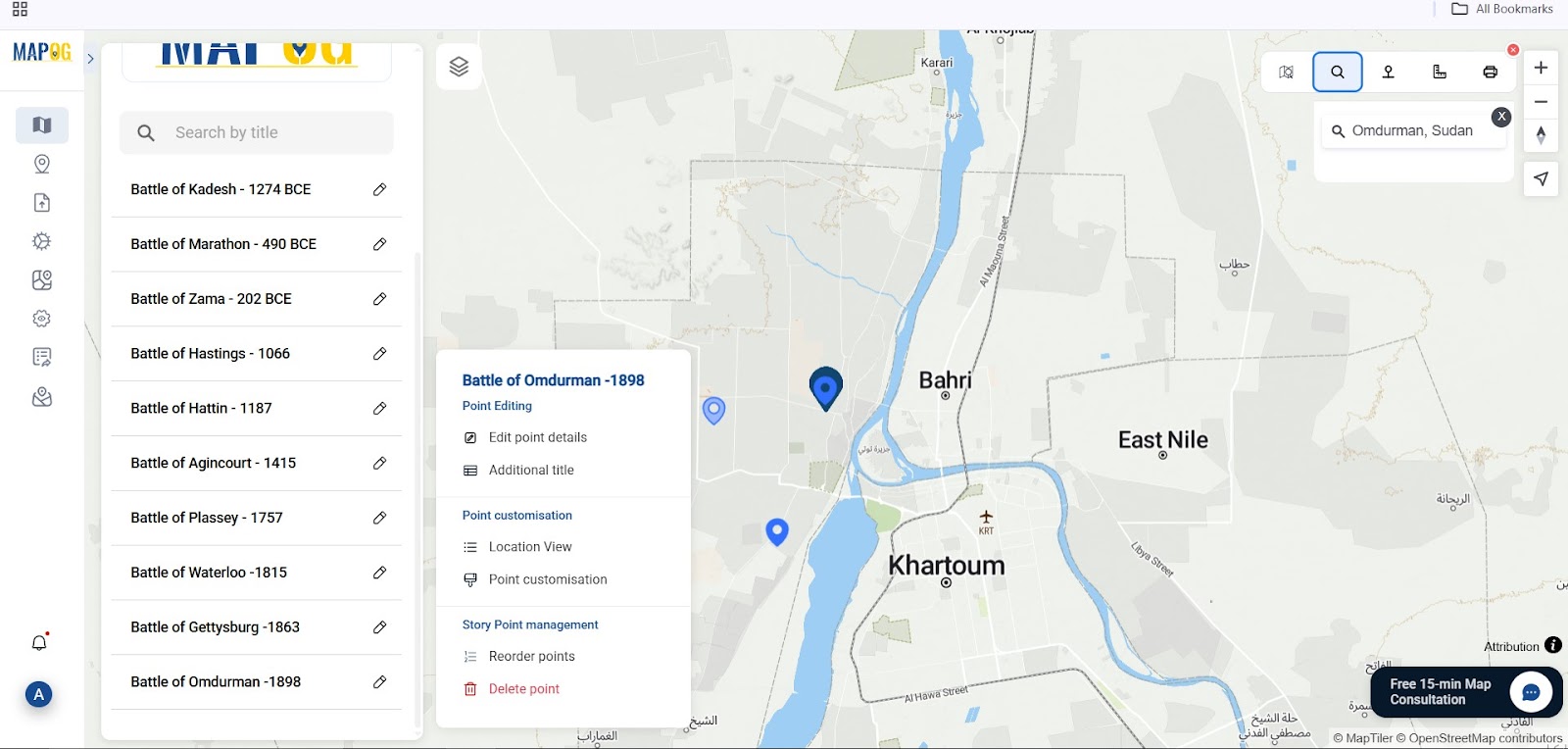 Historical Battles and War Sites, GIS