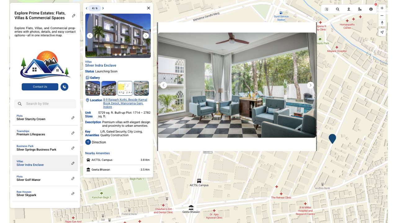 Cream and Blue Grunge Paper Travel India Youtube Thumbnail (1) Map for listing flats, villas, and commercial projects by developer.