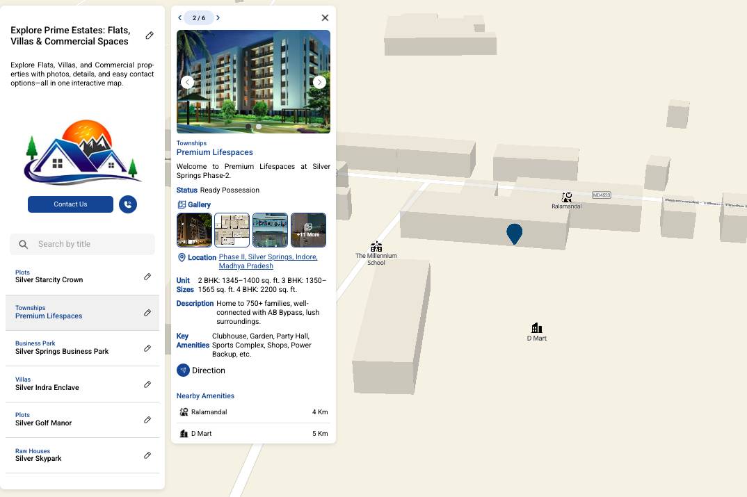 Screenshot 2025-05-26 at 10.17.21 AM Map for listing flats, villas, and commercial projects by developer.