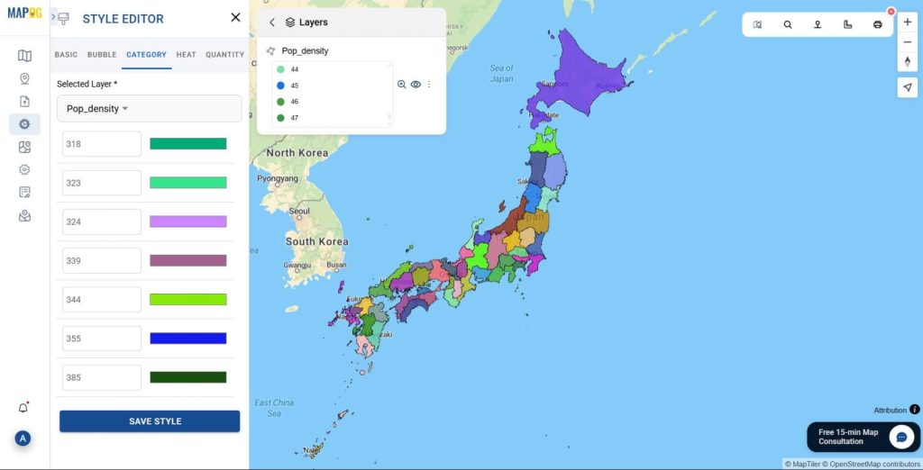 Interactive population maps