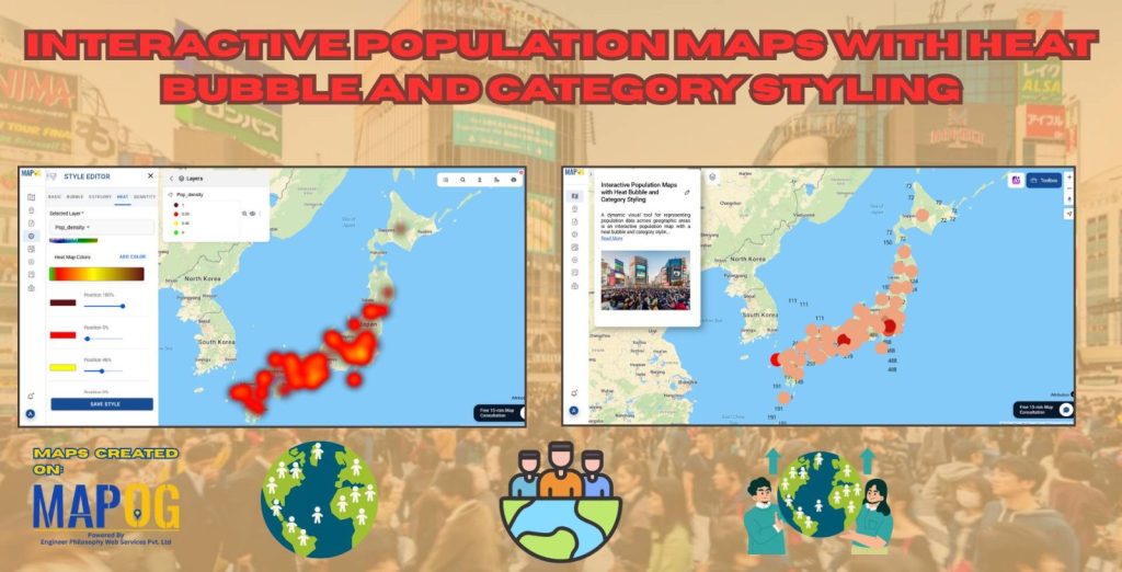 Interactive Population Map with Heat Bubble and Category Styling