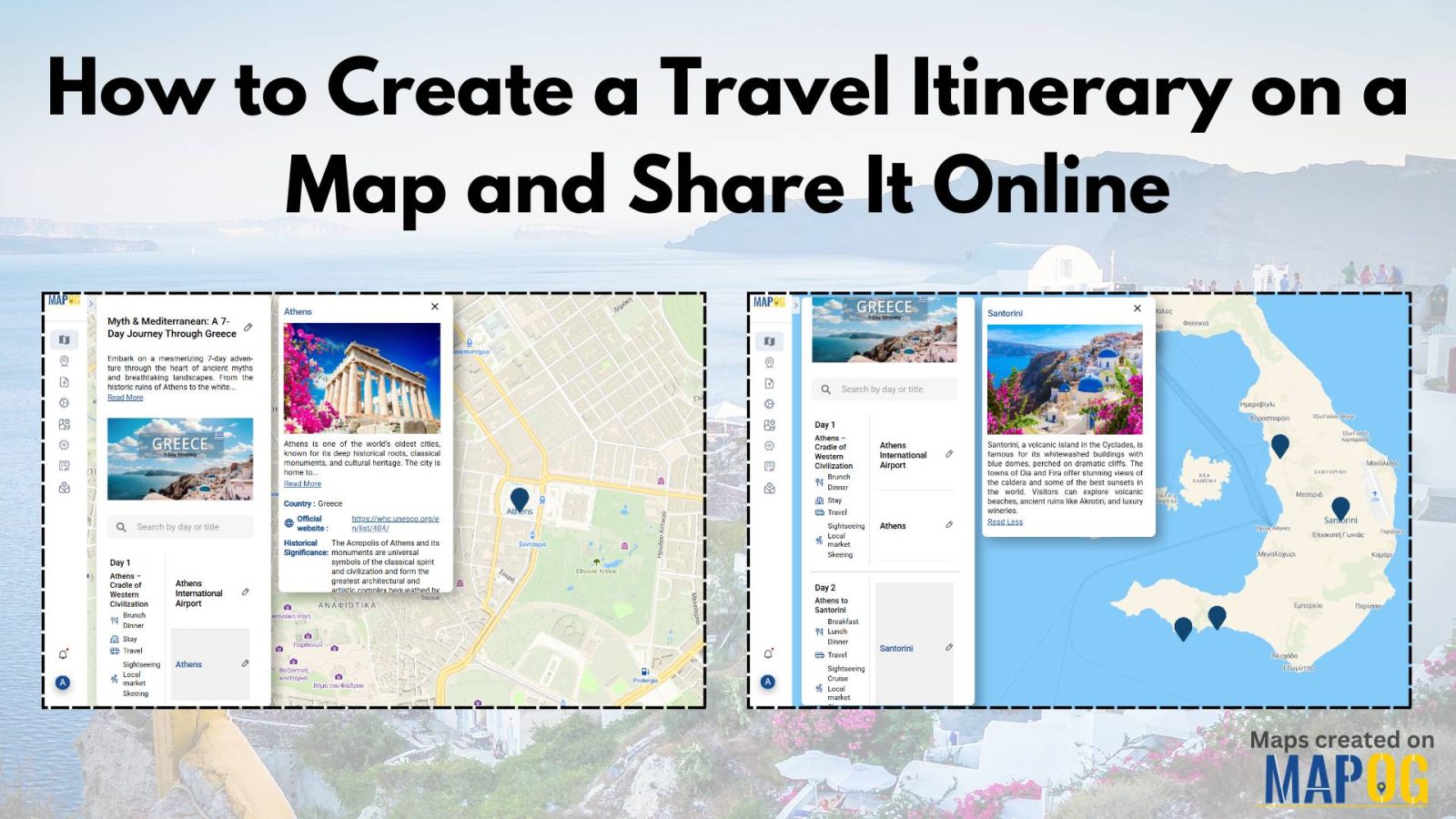 How to create a travel itinerary on a map and share it online