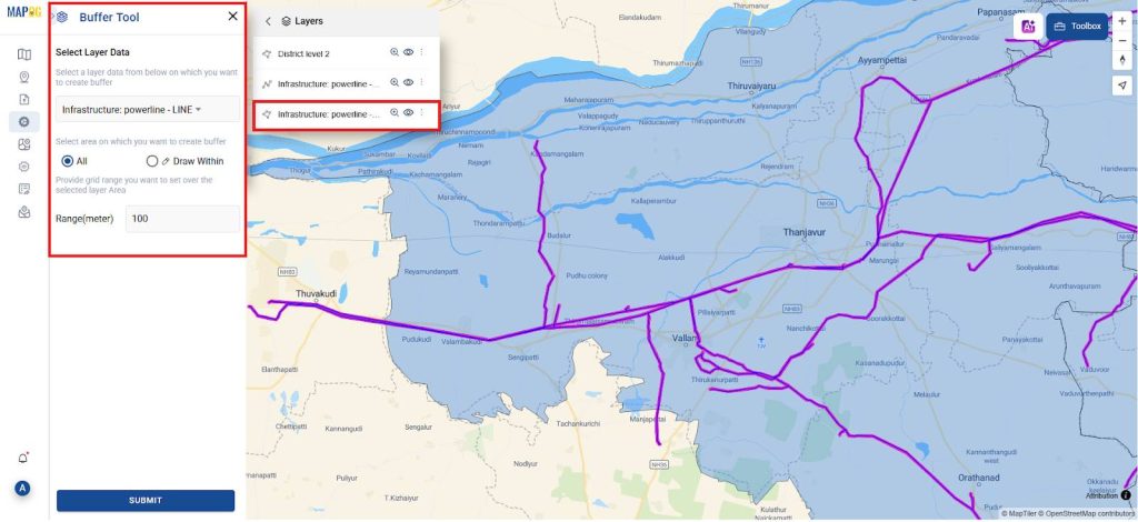 Power Grid and Infrastructure mapping and planning using GIS