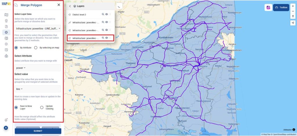 Power Grid and Infrastructure mapping and planning using GIS