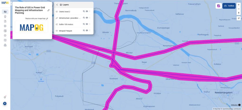 Power Grid and Infrastructure mapping and planning using GIS