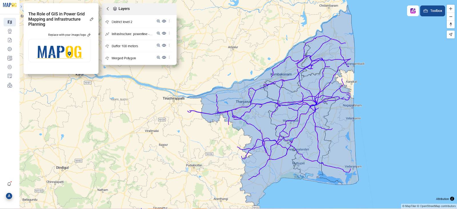 Power Grid and Infrastructure mapping and planning using GIS - MAPOG