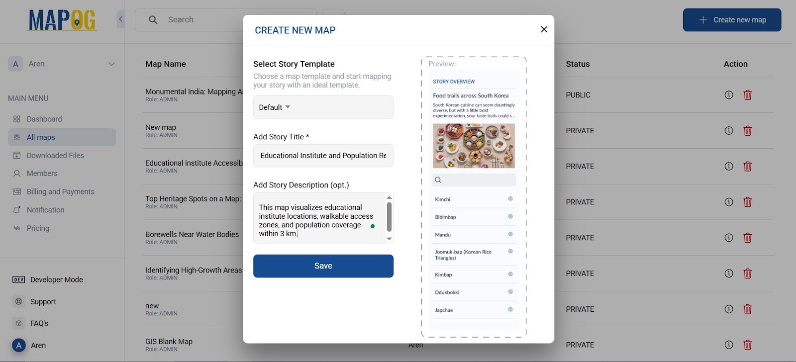 Create interactive maps using MAPOG without technical skills