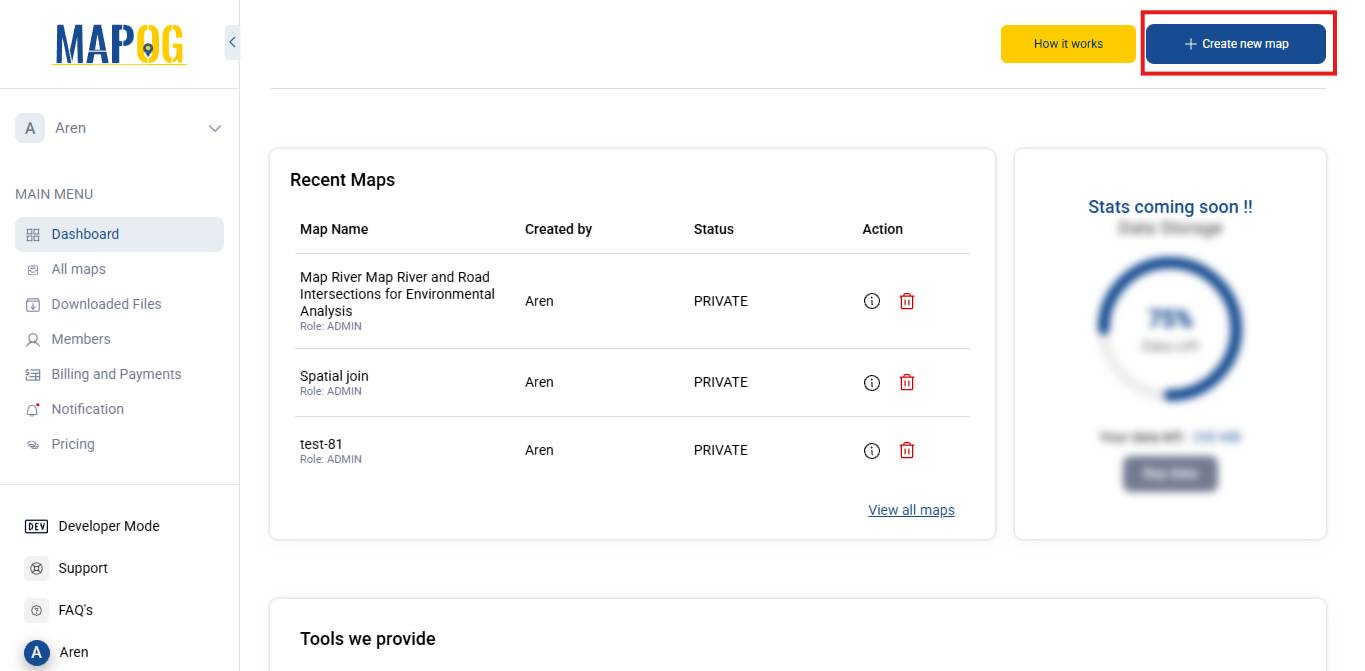 Create map using MAPOG