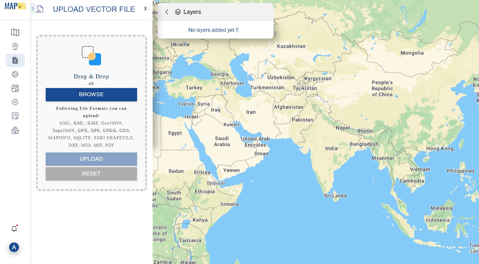 Uploading GeoJSON data for the interactive map.