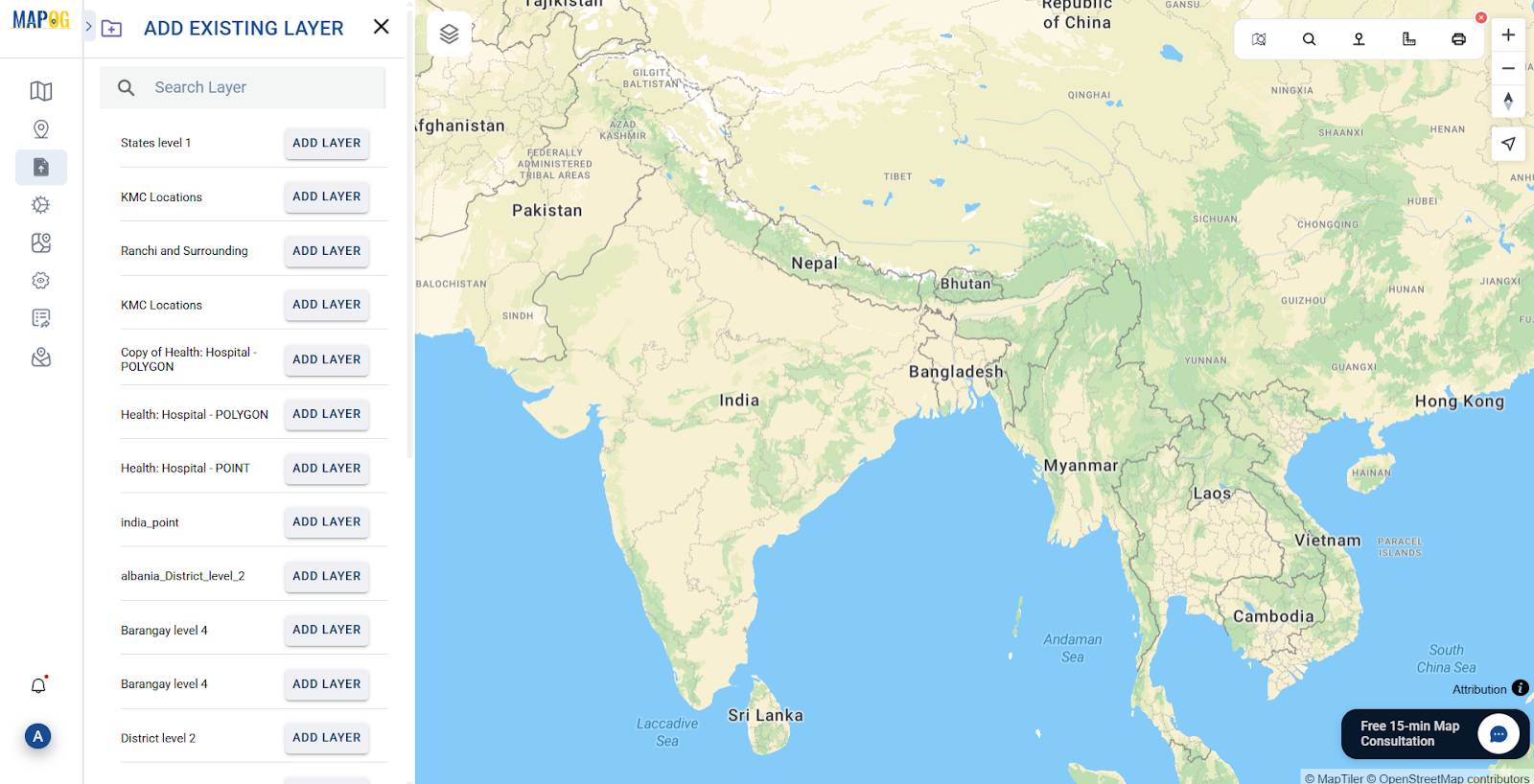 Adding pre-existing GIS Data on map