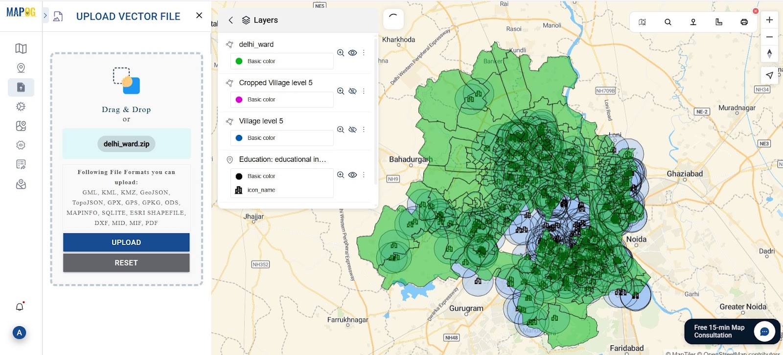 User-friendly GIS tool to map educational access without technical expertise