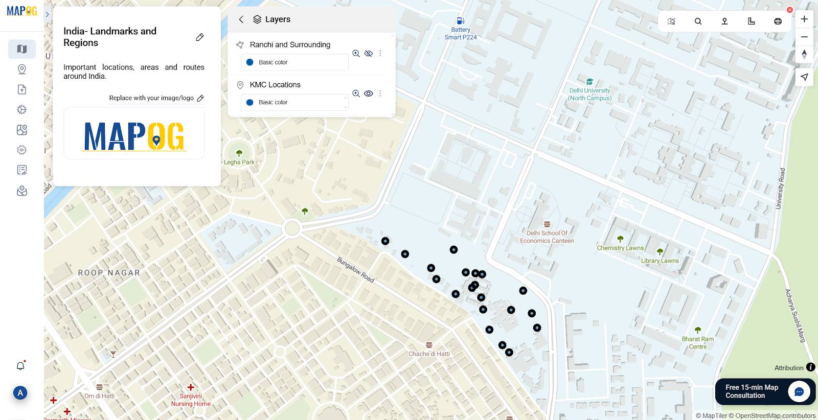 CSV Data in form of locations on map