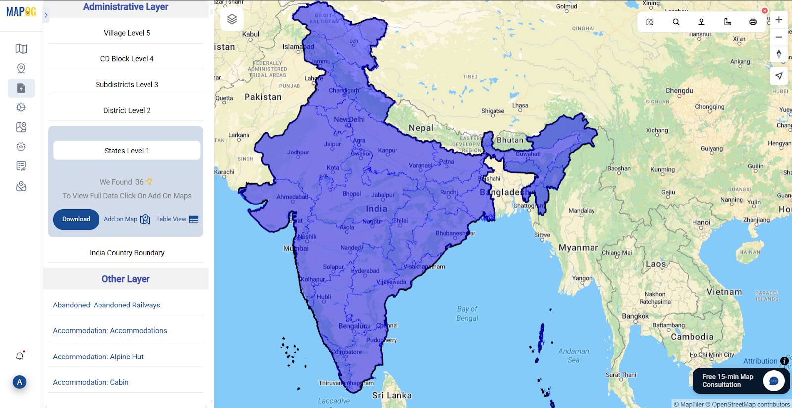 Adding pre-created GIS data on map