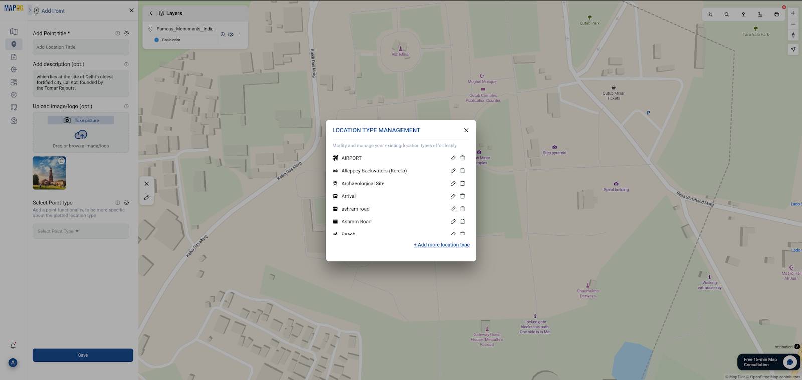 Procedure for the Story Map of Monuments using MAPOG interface