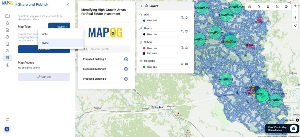Sharing interactive GIS map with insights