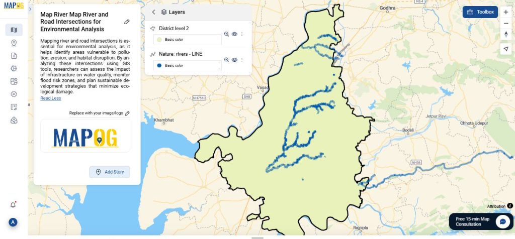 River Data added using GIS Tools