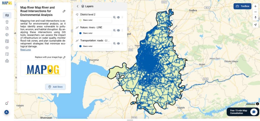 Road Data added using GIS Tools