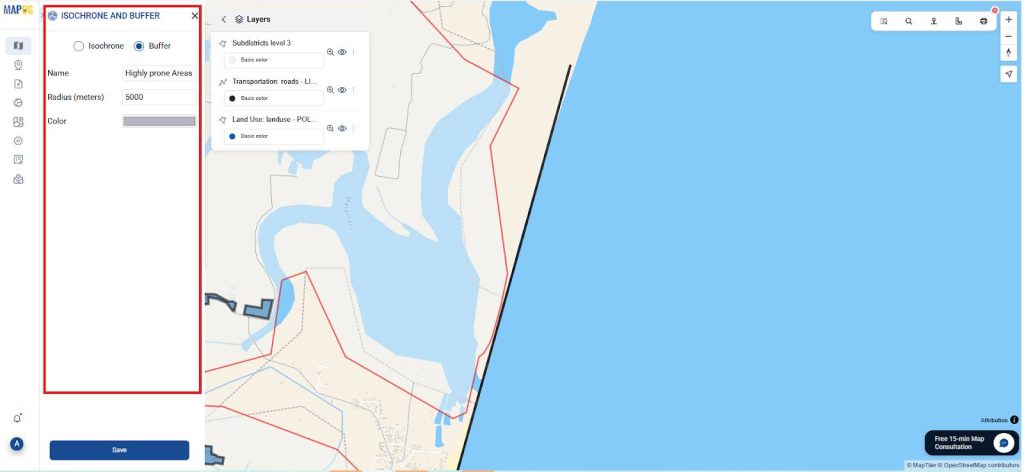 Digitize Coastal Line & Generate 5km Buffer Zone