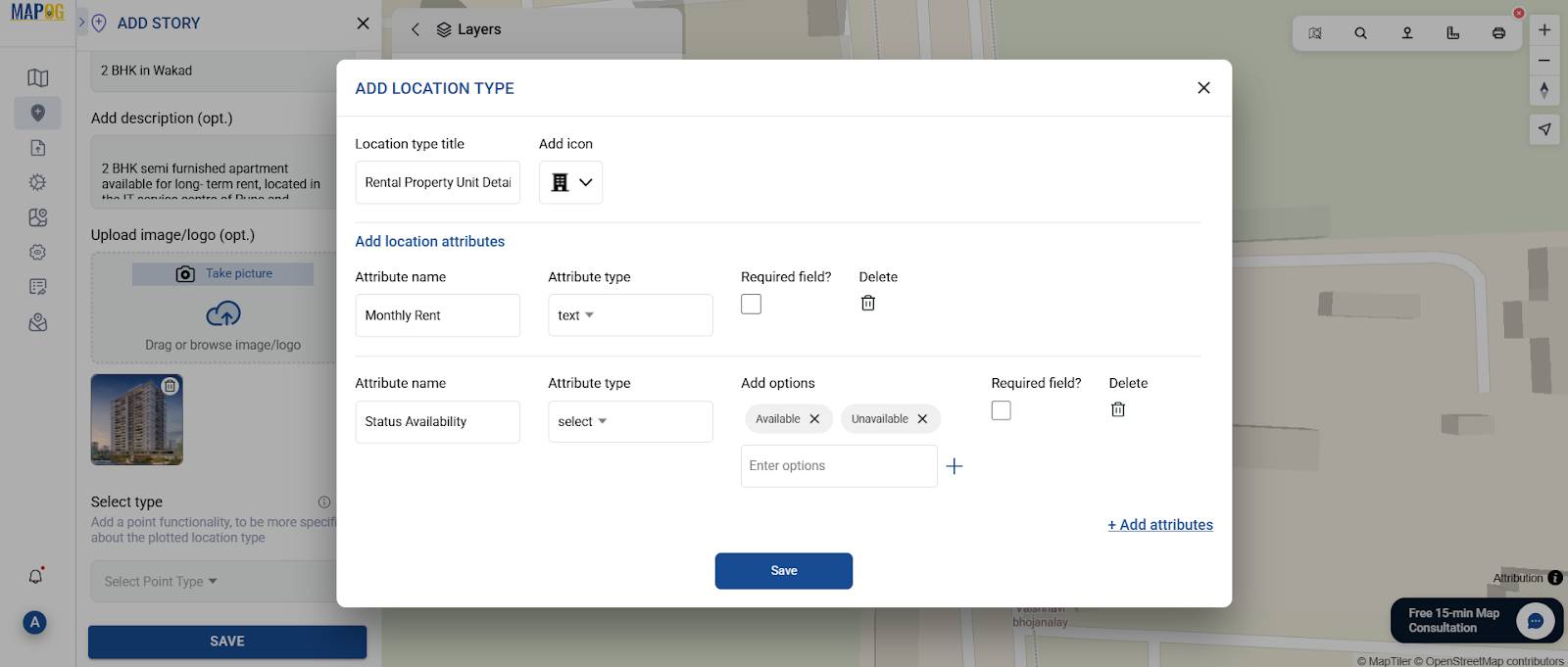 Example of real estate map tools used in listings