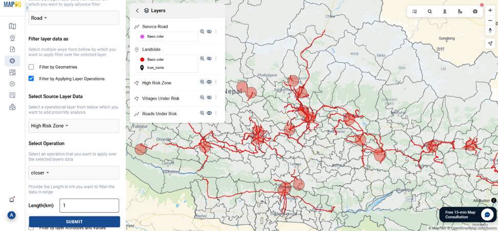 Roads under high risk
