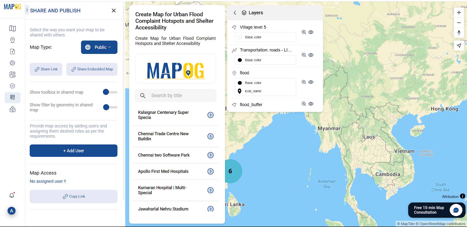 Share or embed the map