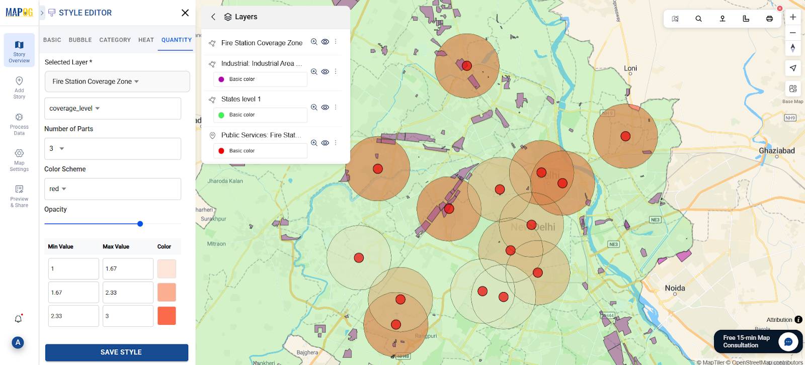Fire Stations to Industrial Areas – GIS Map Analysis