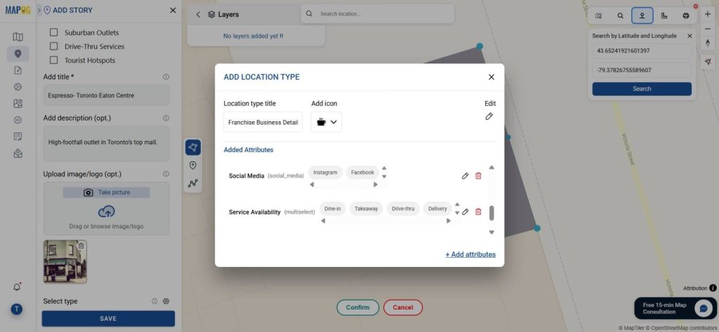 Adding custom franchise-specific attributes like business hours.
