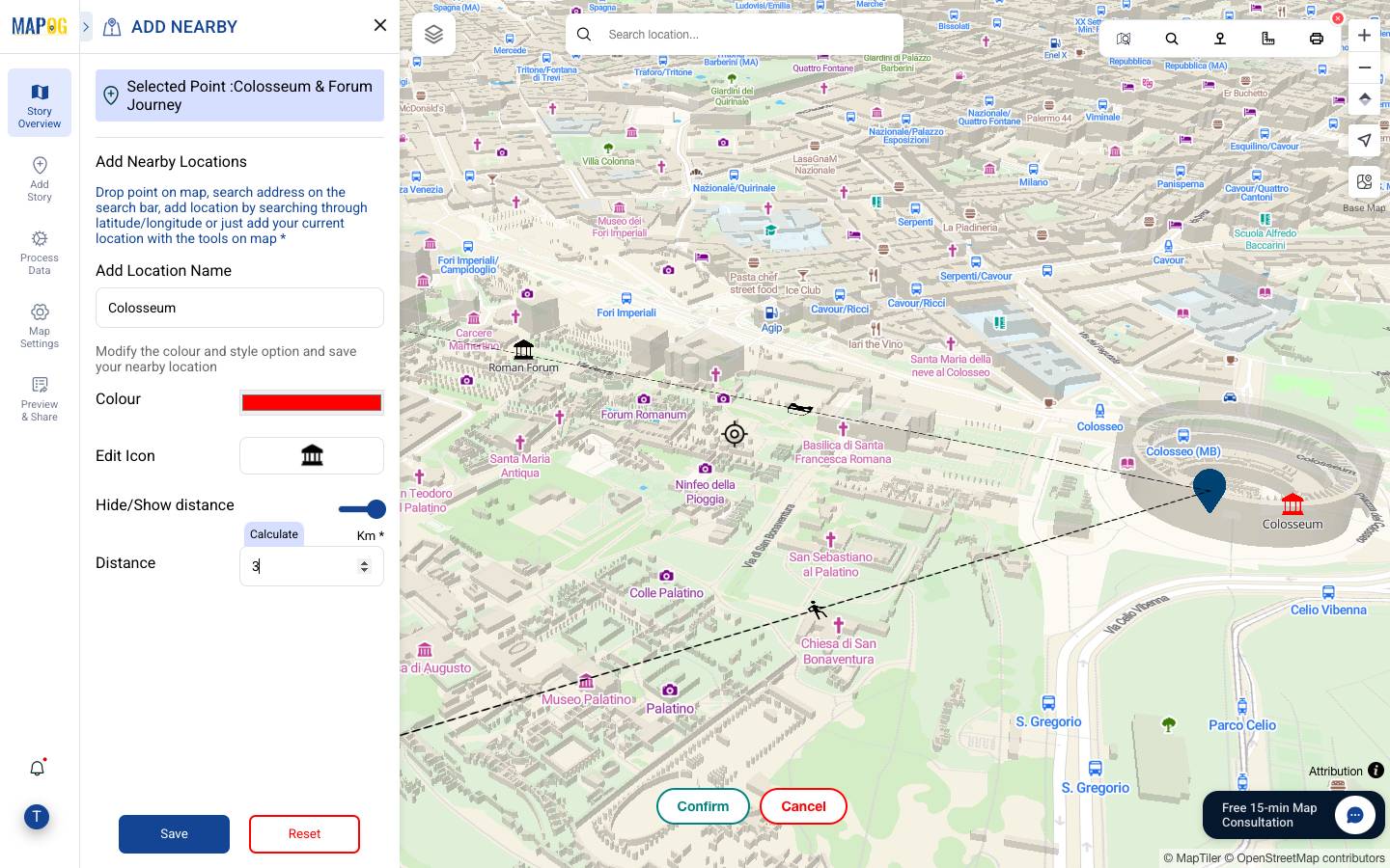 On-Map Travel Planning Customize Icons & Colors
