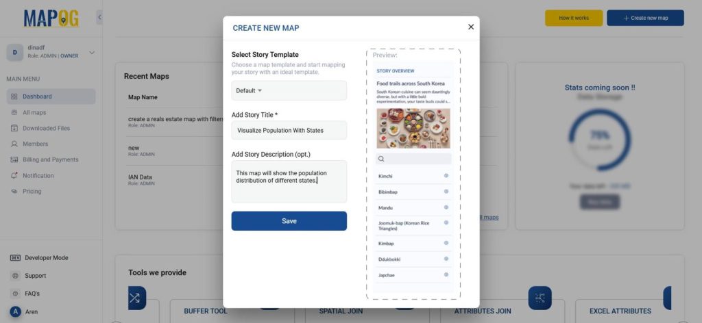 Create new map Add Excel Data to Geographic Boundaries