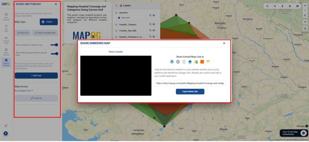 Mapping Hospital Coverage and Categories Using Convex Hull