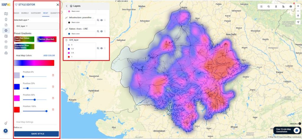 Mapping GHI using points 