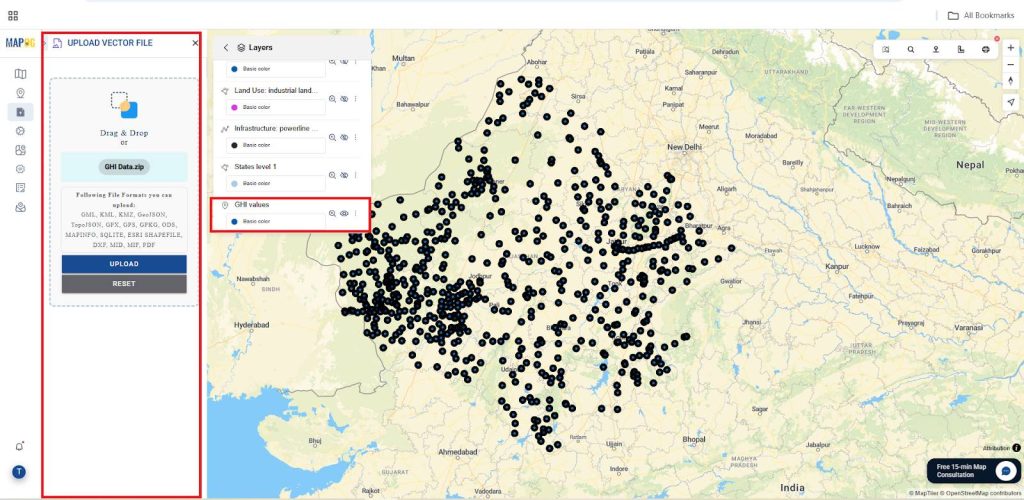 Mapping GHI using points 