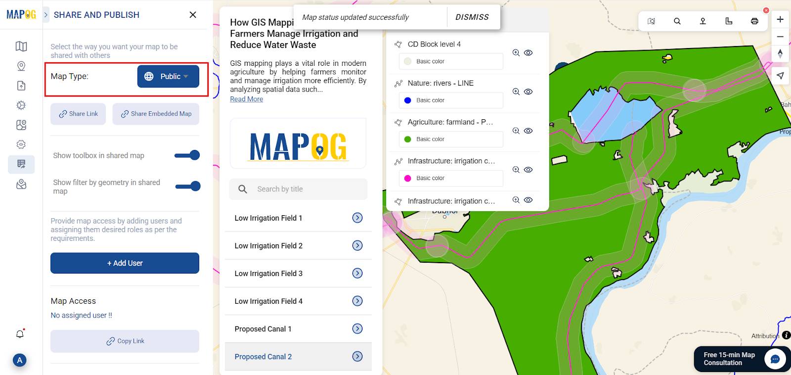 set the map to public.