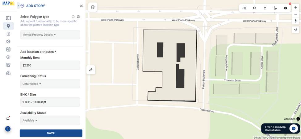 Filling information for Mapping Rental Properties