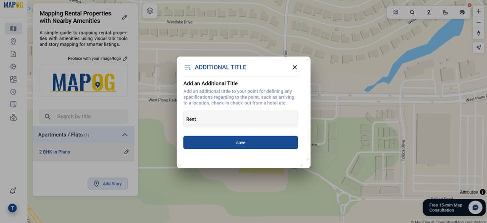 Adding additional tittles in Mapping Rental Properties