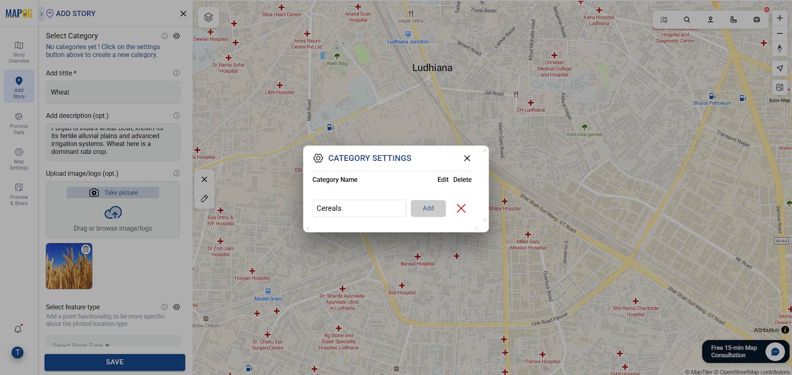 Organized crop category layers to map crops on online map accurately.