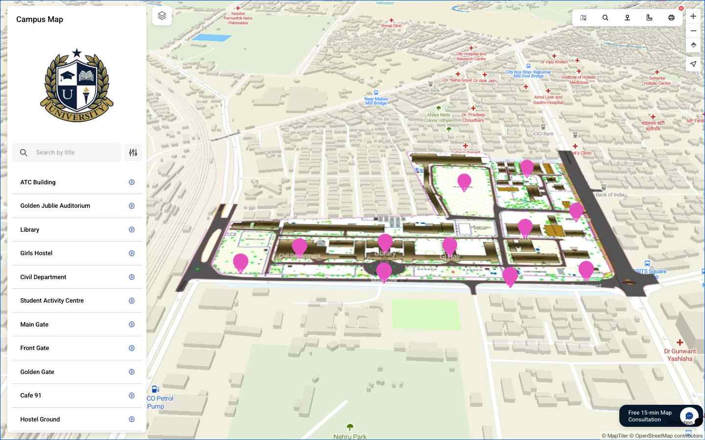 Education interactive map example