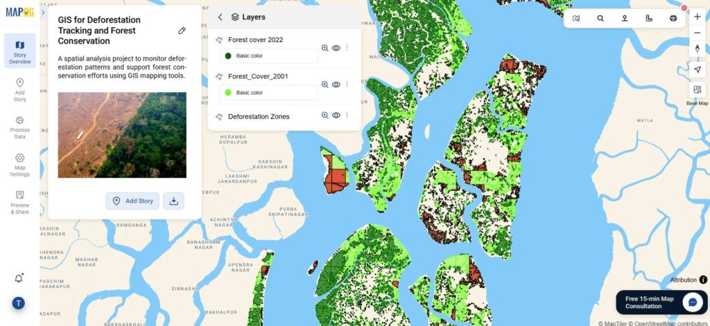 A forest zone map used in a forest department presentation.