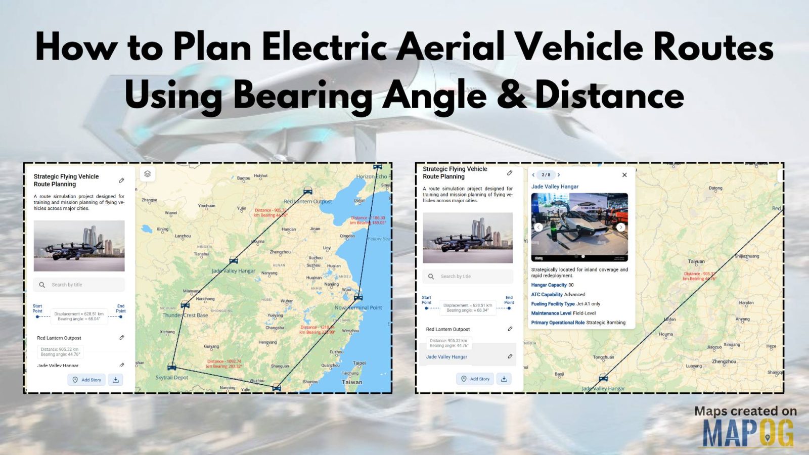 electric aerial vehicle routes