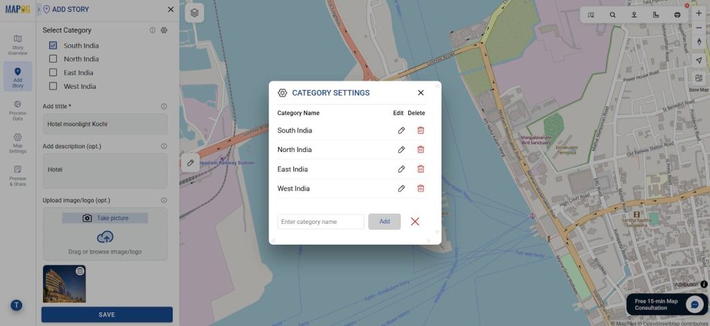 Interactive Map of Hotel Chain Properties & Nearby Attractions
