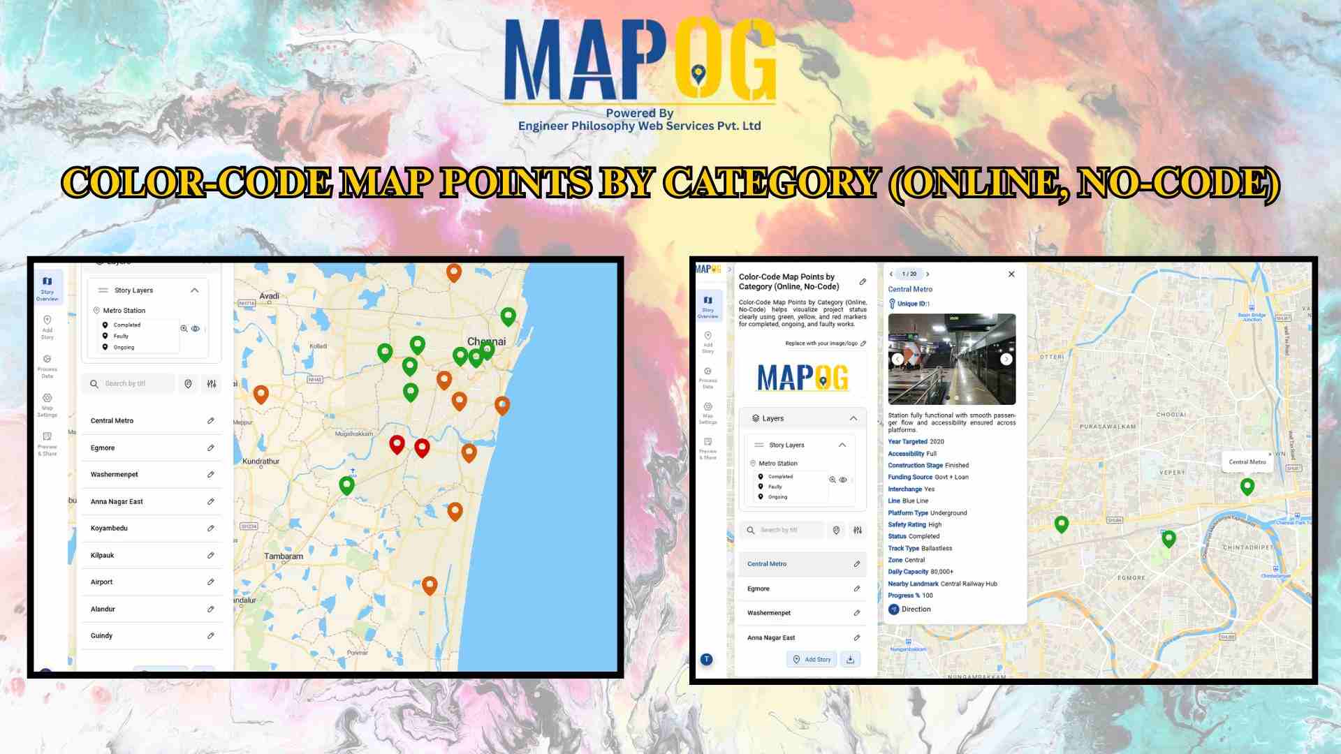 Color-Code Map Points by Category (Online, No-Code)