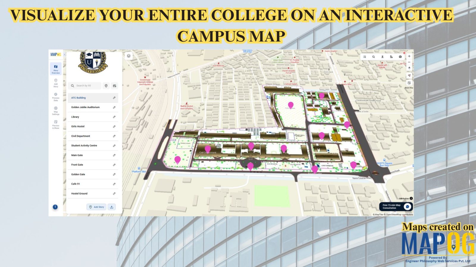 Visualize Your Entire College on an Interactive Campus Map