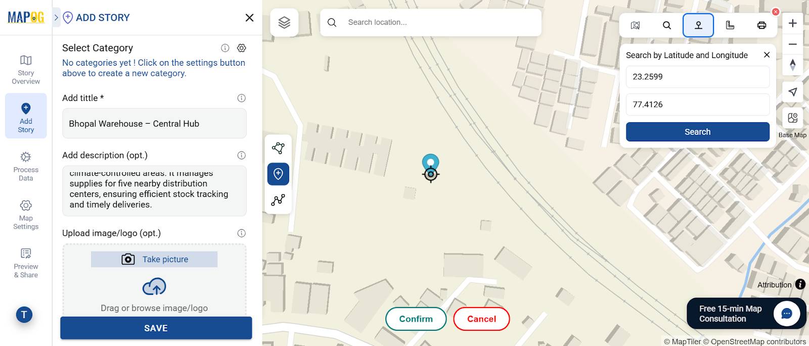 Mark the point Map a supply chain by marking point locations.