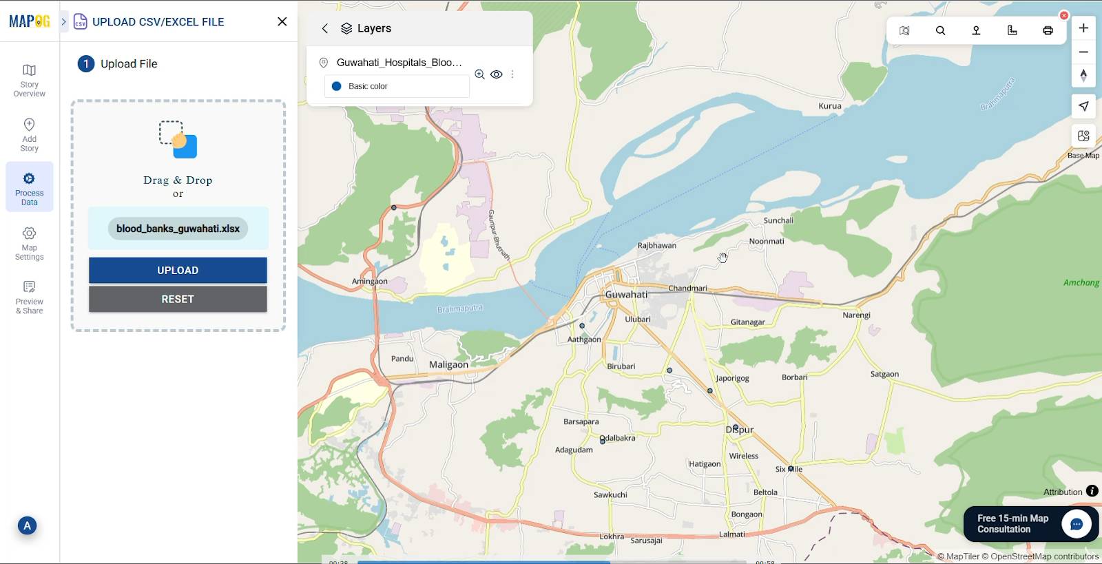 Mapping the nearest blood banks to hospitals