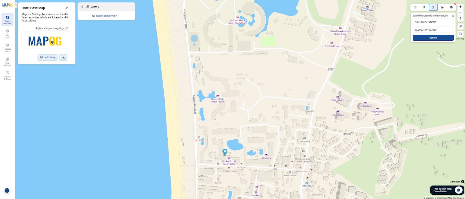 Hotel campus map for guests