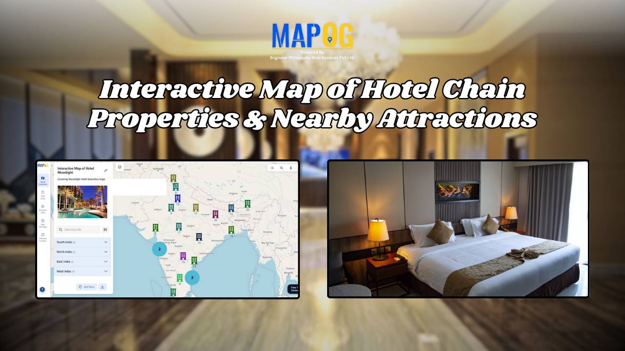 Interactive Map of Hotel Chain Properties & Nearby Attractions