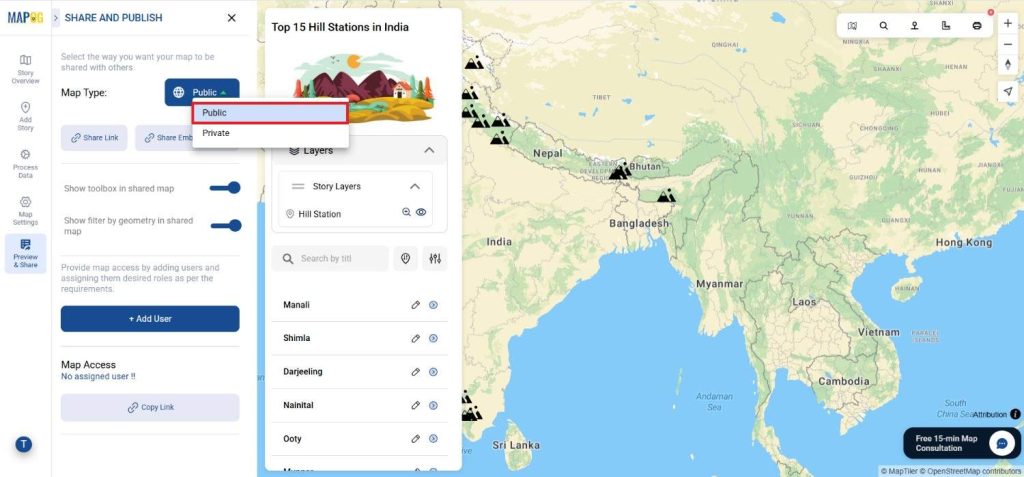 change map visibility type to public