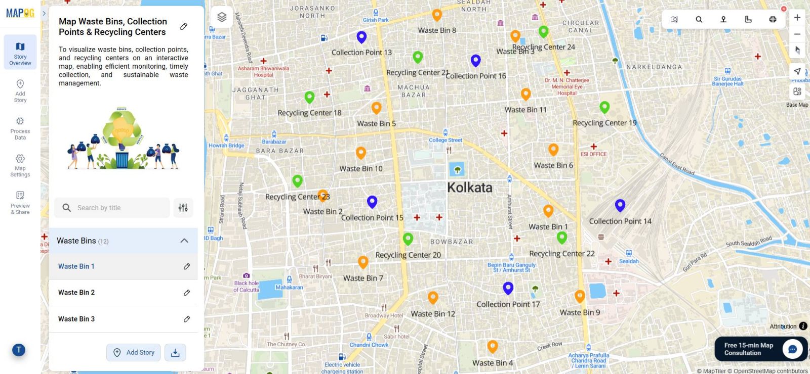 How to Map Waste Bins, Collection Points & Recycling Centers to Improve ...