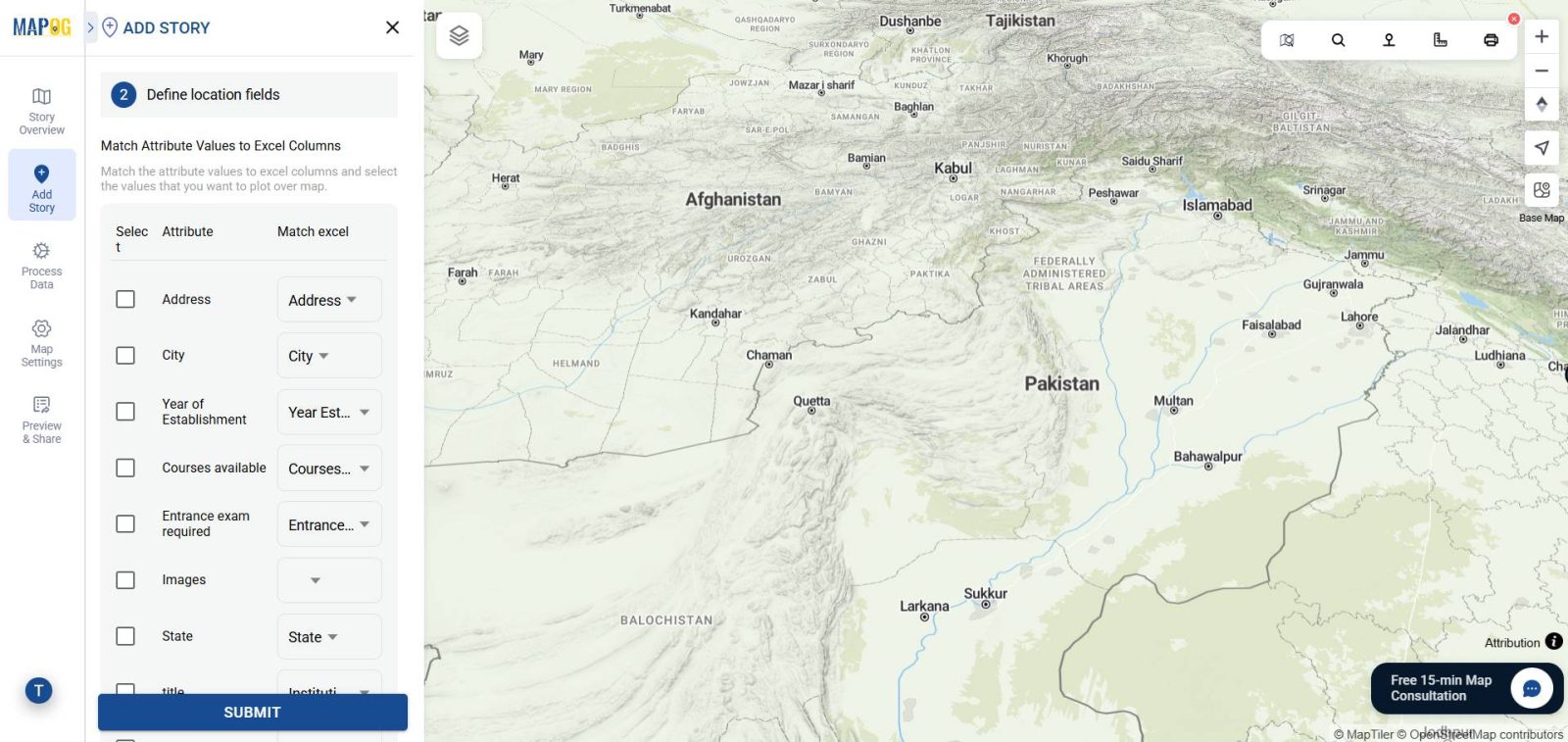Interactive Map of Top Colleges and Universities