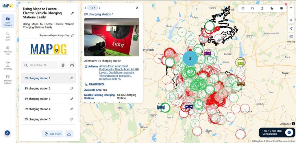 Mapping electric vehicle charging stations